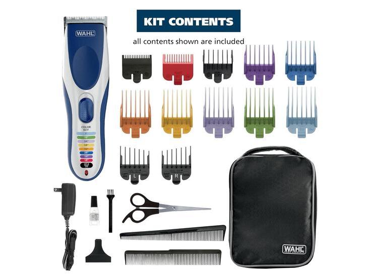 MÁQUINA PARA CORTAR PELO WAHL COLOR PRO RECARGABLE CON PEINES GUÍA DE COLORES Y ESTUCHE DE ALMACENAMIENTO - 7