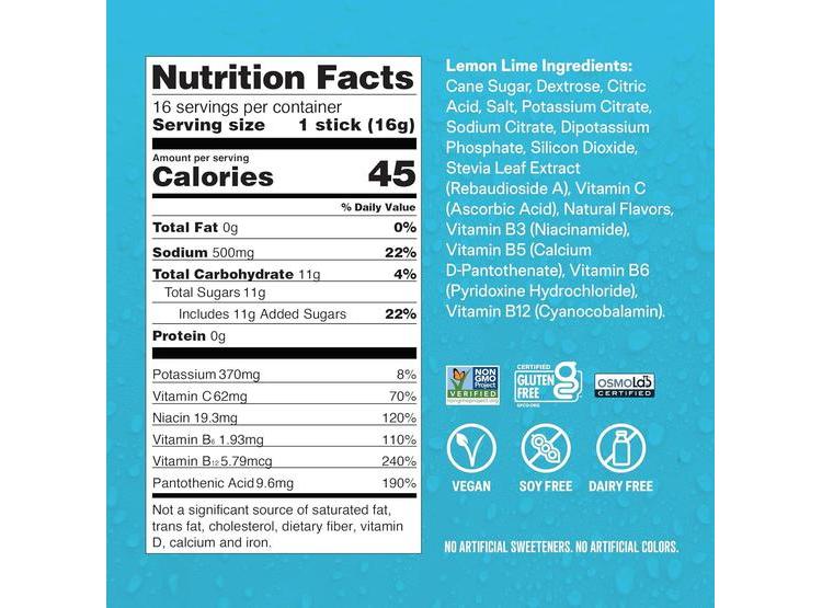 LIQUID I.V. BEBIDA EN POLVO CON ELECTROLITOS, MULTIPLICADOR DE HIDRATACIÓN SABOR LIMÓN LIMA, 16 PORCIONES - 5