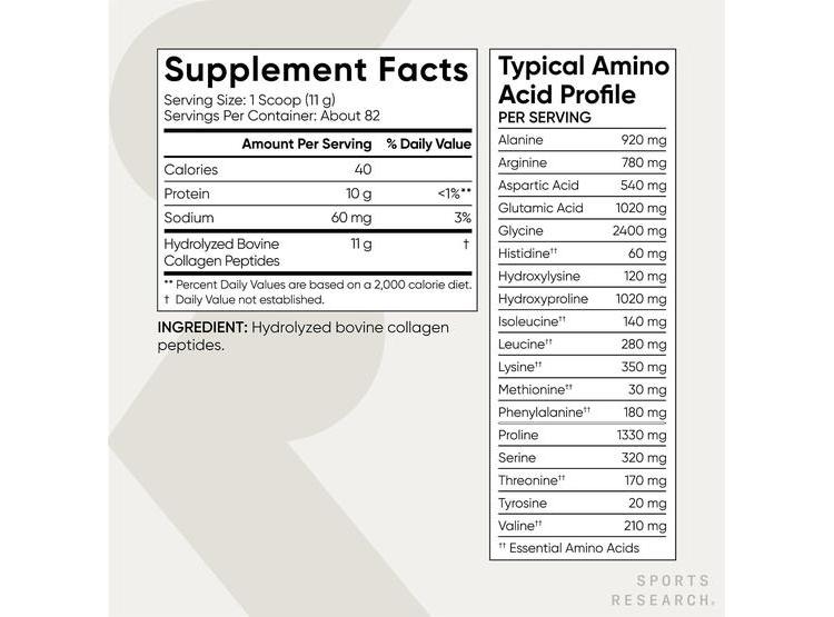 PÉPTIDOS DE COLÁGENO HIDROLIZADO TIPO 1 Y 3 PARA PIEL Y ARTICULACIONES SALUDABLES - SPORT RESEARCH - 4