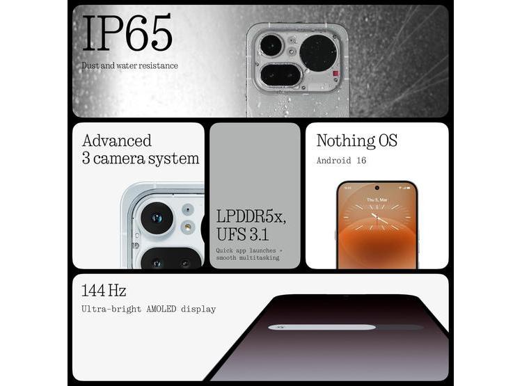 NOTHING TELÉFONO (4A) PRO ANDROID 16 CÁMARA TRIPLE PANTALLA AMOLED BATERÍA 5080MAH ROSA 12+256GB - 3