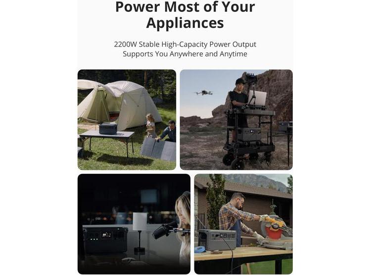 DJI POWER 1000 ESTACIÓN DE ENERGÍA PORTÁTIL 2200 W, BATERÍA LIFEPO4, GENERADOR SOLAR ULTRA SILENCIOSO - 2