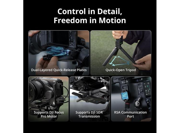 DJI RS 5 COMBO, ESTABILIZADOR DE CARDÁN PARA CÁMARAS LÍDERES CON SEGUIMIENTO INTELIGENTE Y FÁCIL AJUSTE - 7