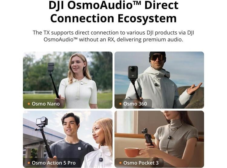 DJI MIC 2, MICRÓFONO INALÁMBRICO TODO EN UNO CON CANCELACIÓN DE RUIDO Y GRABACIÓN INTERNA PARA IPHONE, ANDROID Y CÁMARAS - 4