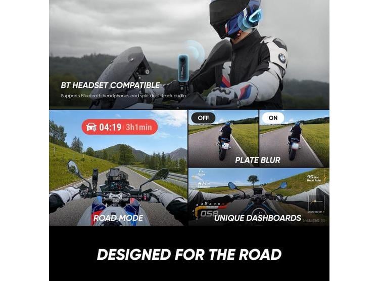 INSTA360 X5 BMW MOTORRAD - CÁMARA DE ACCIÓN 360 IMPERMEABLE 8K, POCO RUIDO, EFECTO DE PALO INVISIBLE, BATERÍA DE 3 HORAS - 7