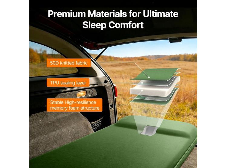 COLCHONETA OGERY AUTOINFLABLE CON BOMBA DE PIE INTEGRADA, IDEAL PARA CAMPISMO EN COCHE O TIENDA, AISLANTE Y SILENCIOSA - 2