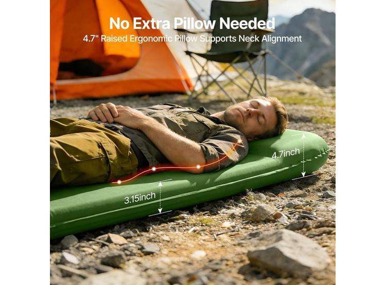 COLCHONETA OGERY AUTOINFLABLE CON BOMBA DE PIE INTEGRADA, IDEAL PARA CAMPISMO EN COCHE O TIENDA, AISLANTE Y SILENCIOSA - 4
