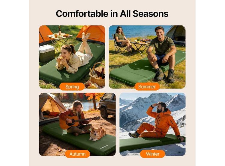 COLCHONETA OGERY AUTOINFLABLE CON BOMBA DE PIE INTEGRADA, IDEAL PARA CAMPISMO EN COCHE O TIENDA, AISLANTE Y SILENCIOSA - 7