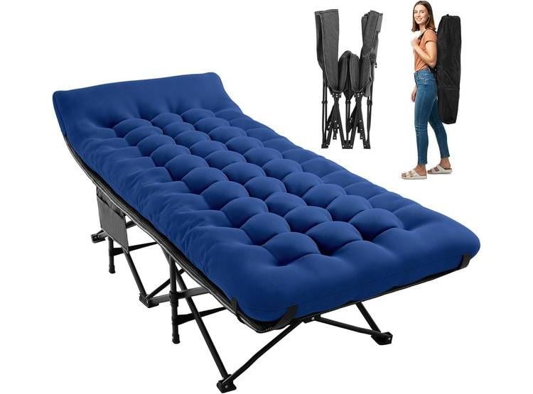 CATRE PLEGABLE DE CAMPING PARA ADULTOS CON COLCHÓN, INCLUYE BOLSA DE TRANSPORTE, IDEAL PARA EXTERIORES - 1