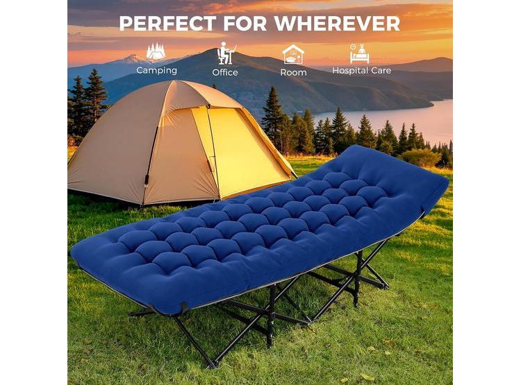 CATRE PLEGABLE DE CAMPING PARA ADULTOS CON COLCHÓN, INCLUYE BOLSA DE TRANSPORTE, IDEAL PARA EXTERIORES - 6