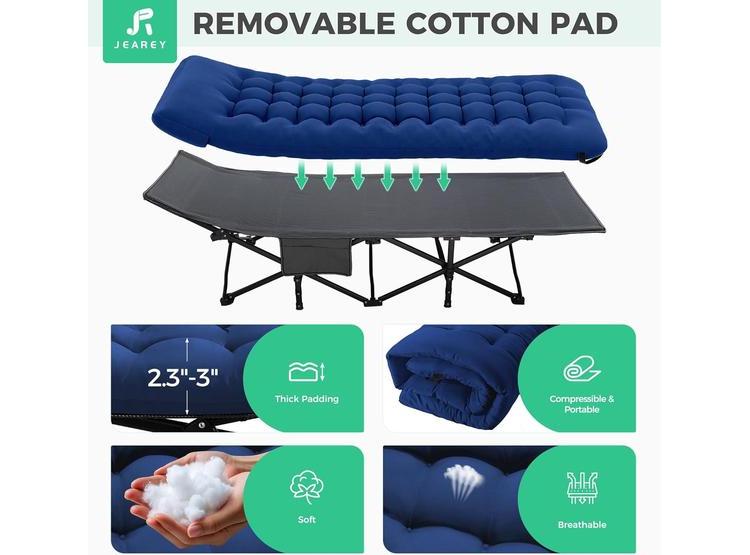 CATRE PLEGABLE DE CAMPING PARA ADULTOS CON COLCHÓN, INCLUYE BOLSA DE TRANSPORTE, IDEAL PARA EXTERIORES - 7