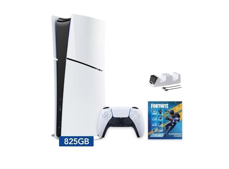 PS5 SLIM DIGITAL EDITION CON FORTNITE Y CARGADOR MYTRIX, CONSOLA DE JUEGOS BLANCA DE SSD RÁPIDO - 1
