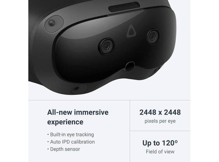 HTC VIVE FOCUS VISION - AURICULARES DE REALIDAD MIXTA Y PC VR, EDICIÓN CONSUMIDOR, EYE Y HAND TRACKING - 3