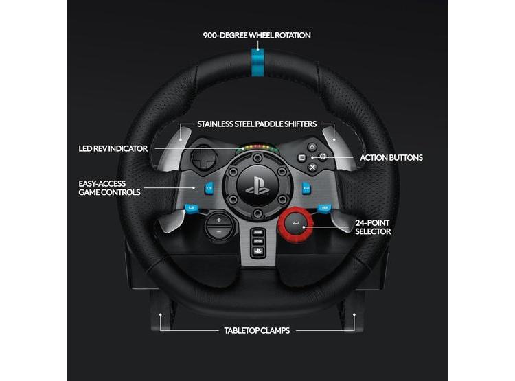 VOLANTE PARA JUEGOS DE CARRERA LOGITECH G920 Y PEDALES AJUSTABLES, RETROALIMENTACIÓN DE FUERZA REALISTA - 5