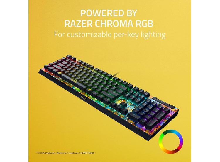 TECLADO GAMING RAZER BLACKWIDOW V4 X, SWITCHES VERDES TÁCTILES, 6 MACROS, RGB CHROMA, EDICIÓN POKÉMON - 4