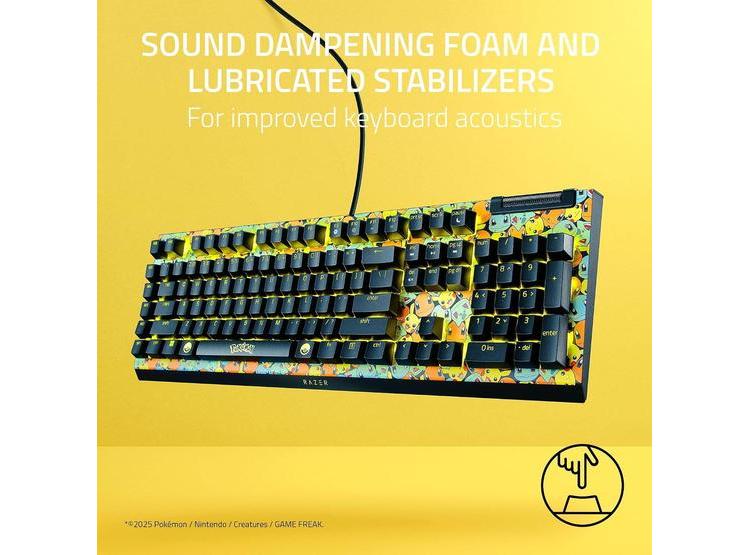 TECLADO GAMING RAZER BLACKWIDOW V4 X, SWITCHES VERDES TÁCTILES, 6 MACROS, RGB CHROMA, EDICIÓN POKÉMON - 6