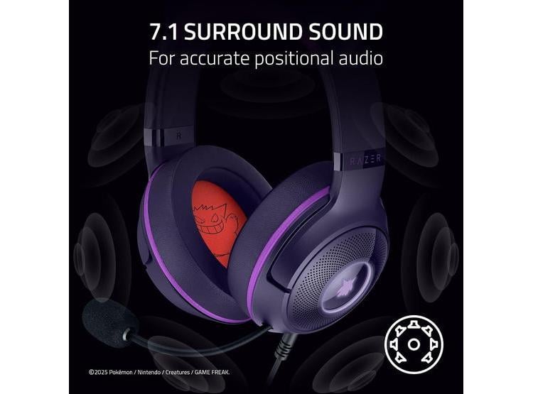 AURICULARES RAZER KRAKEN KITTY V2 USB EDICIÓN GENGAR - 5