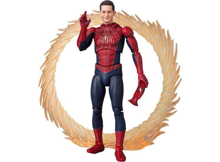 MAFEX NO.241 FIGURA DE SPIDER-MAN AMIGABLE DEL VECINDARIO CON ACCESORIOS INTERCAMBIABLES Y SOPORTE ARTICULADO - 1