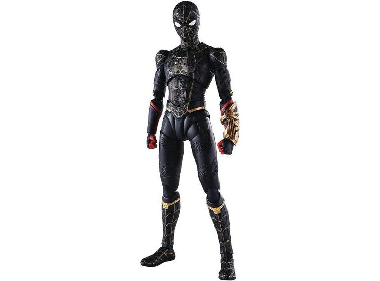 FIGURA ACCIÓN SPIDER-MAN NO WAY HOME TRAJE NEGRO Y DORADO CON ACCESORIOS, BANDAI TAMASHII NATIONS - 1