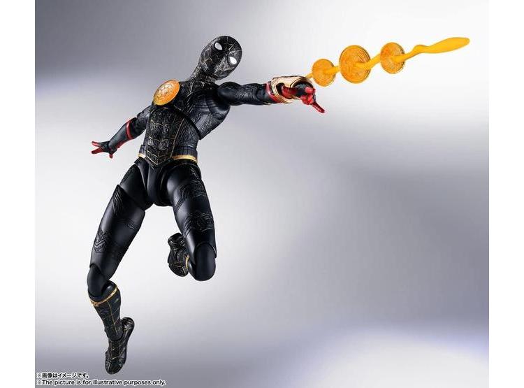 FIGURA ACCIÓN SPIDER-MAN NO WAY HOME TRAJE NEGRO Y DORADO CON ACCESORIOS, BANDAI TAMASHII NATIONS - 10