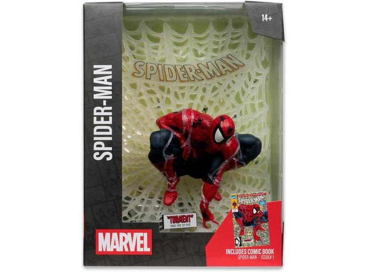 FIGURA COLECCIONABLE DE SPIDER-MAN CON ESCENA Y CÓMIC POR MCFARLANE TOYS, INSPIRADA EN SPIDER-MAN #1 - 6
