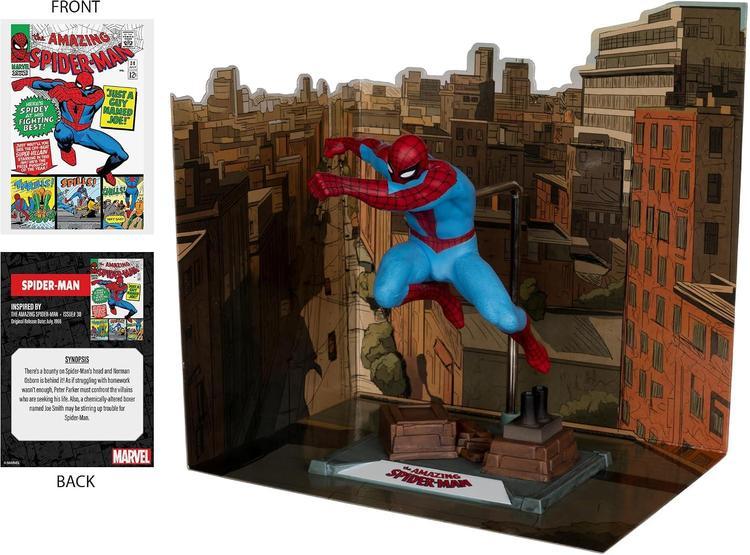 FIGURA SPIDER-MAN A ESCALA MCFARLANE TOYS, EDICIÓN GOLD LABEL, ESCENA POSADA MARVEL - 2