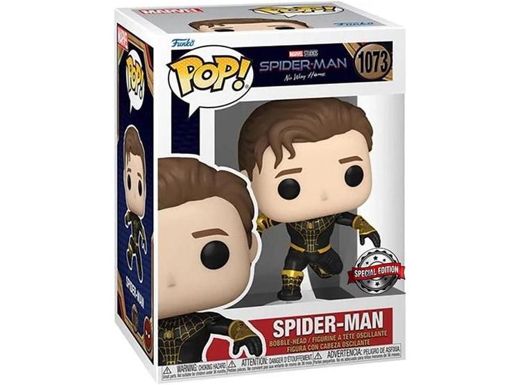 FIGURA FUNKO POP DE SPIDERMAN NO WAY HOME EXCLUSIVA NEGRO Y DORADO CON MÁSCARA RETIRADA - 2