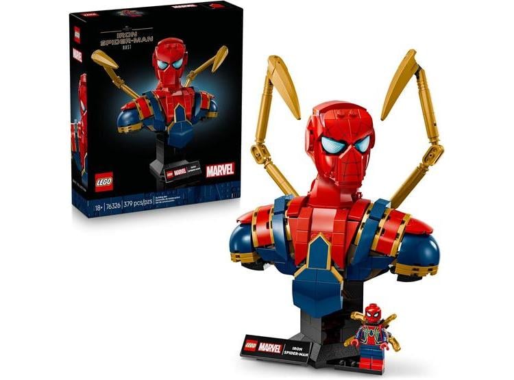 LEGO MARVEL IRON SPIDER-MAN BUST CON MINIFIGURA - SET DE CONSTRUCCIÓN PARA ADULTOS FANS DE SUPERHÉROES - 1