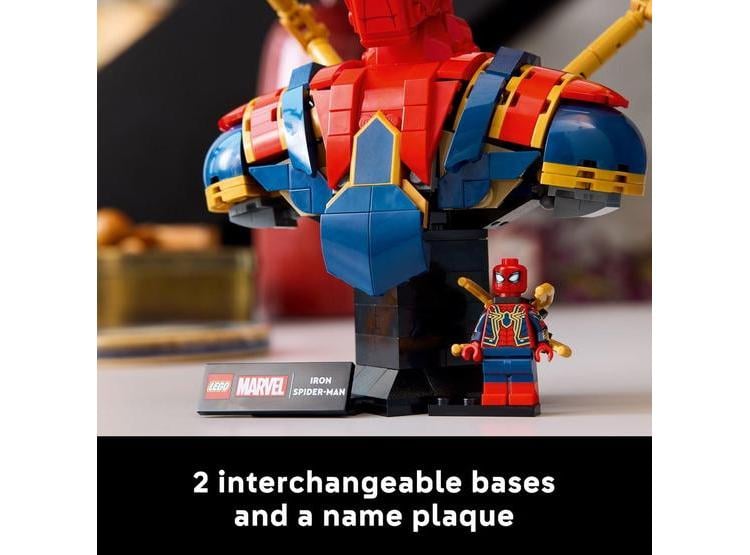 LEGO MARVEL IRON SPIDER-MAN BUST CON MINIFIGURA - SET DE CONSTRUCCIÓN PARA ADULTOS FANS DE SUPERHÉROES - 5