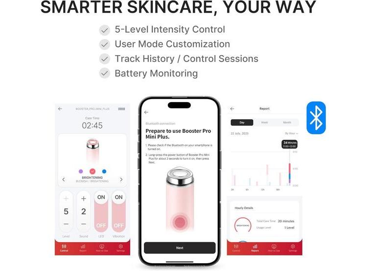 MEDICUBE MINI BOOSTER PRO PLUS, DISPOSITIVO FACIAL PORTÁTIL PARA CUIDADO DE LA PIEL RADIANTE, CALMANTE Y REBOTANTE - 7
