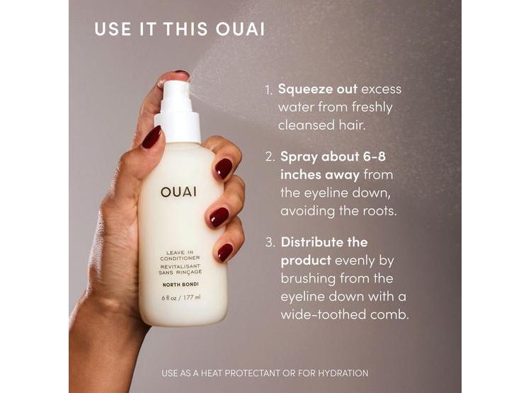 ACONDICIONADOR SIN ENJUAGUE OUAI CON AROMA NORTH BONDI, PROTECTOR DE CALOR, DESENREDANTE E HIDRATANTE, VEGANO - 8