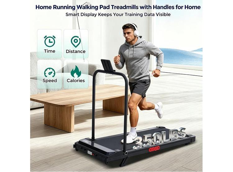 CAMINADORA COMPACTA 3.5HP CON MANILLAR, INCLINACIÓN Y VELOCIDAD AJUSTABLE PARA ESPACIOS REDUCIDOS, SOPORTA 159 KG - 3