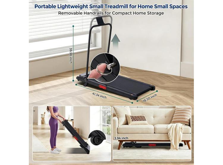 CAMINADORA COMPACTA 3.5HP CON MANILLAR, INCLINACIÓN Y VELOCIDAD AJUSTABLE PARA ESPACIOS REDUCIDOS, SOPORTA 159 KG - 5
