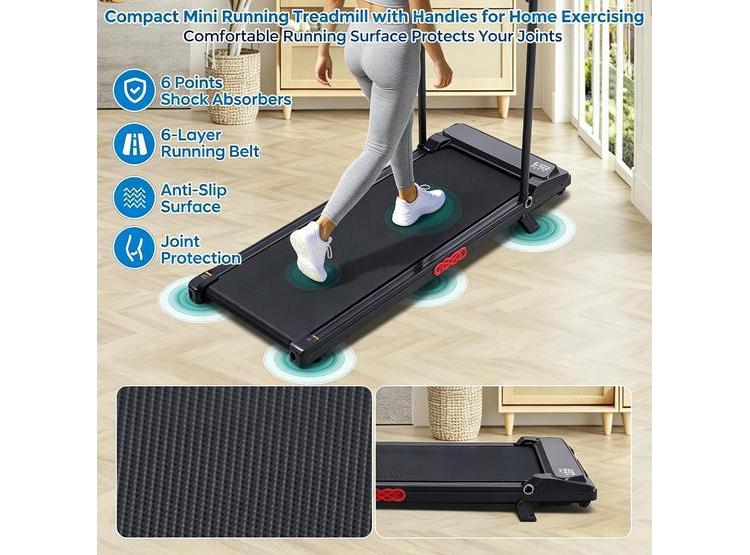 CAMINADORA COMPACTA 3.5HP CON MANILLAR, INCLINACIÓN Y VELOCIDAD AJUSTABLE PARA ESPACIOS REDUCIDOS, SOPORTA 159 KG - 7