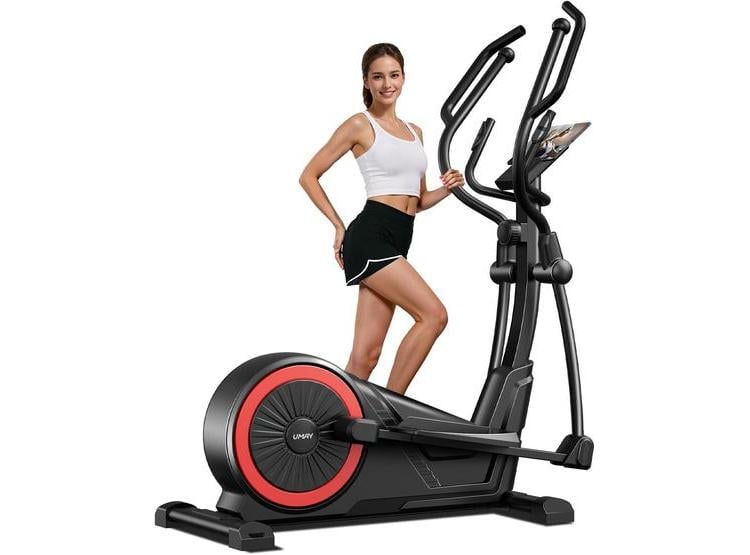MÁQUINA ELÍPTICA SILENCIOSA CON ZANCADA AJUSTABLE Y MONITOR LCD - 16 NIVELES DE RESISTENCIA - 1