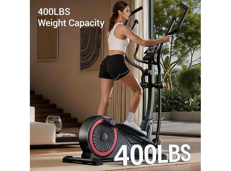 MÁQUINA ELÍPTICA SILENCIOSA CON ZANCADA AJUSTABLE Y MONITOR LCD - 16 NIVELES DE RESISTENCIA - 8