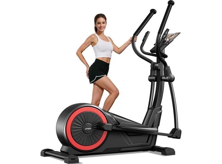 MÁQUINA ELÍPTICA MAGNÉTICA ULTRA SILENCIOSA CON AGARRES DE FRECUENCIA CARDÍACA Y MONITOR LCD, 16 NIVELES DE RESISTENCIA - 1