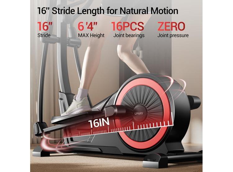 MÁQUINA ELÍPTICA MAGNÉTICA ULTRA SILENCIOSA CON AGARRES DE FRECUENCIA CARDÍACA Y MONITOR LCD, 16 NIVELES DE RESISTENCIA - 3