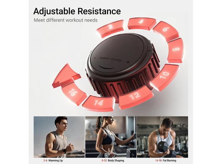 MÁQUINA ELÍPTICA MAGNÉTICA ULTRA SILENCIOSA CON AGARRES DE FRECUENCIA CARDÍACA Y MONITOR LCD, 16 NIVELES DE RESISTENCIA - 5