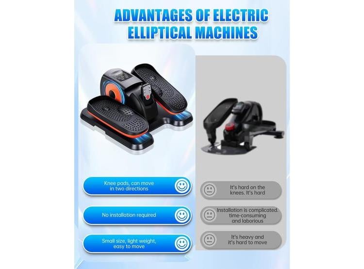 ELÍPTICA BAJO ESCRITORIO PARA SENIORS, SILENCIOSA, PORTÁTIL, CON CONTROL REMOTO Y 12 NIVELES DE VELOCIDAD - 5