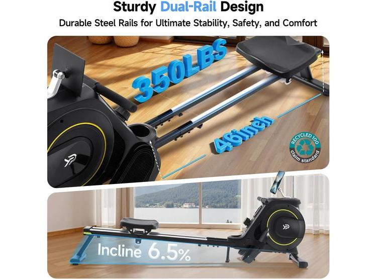 MÁQUINA DE REMO PARA HOGAR YPOO, RESISTENTE, SILENCIOSA, PLEGABLE. IDEAL PARA ENTRENAMIENTO COMPLETO - 3