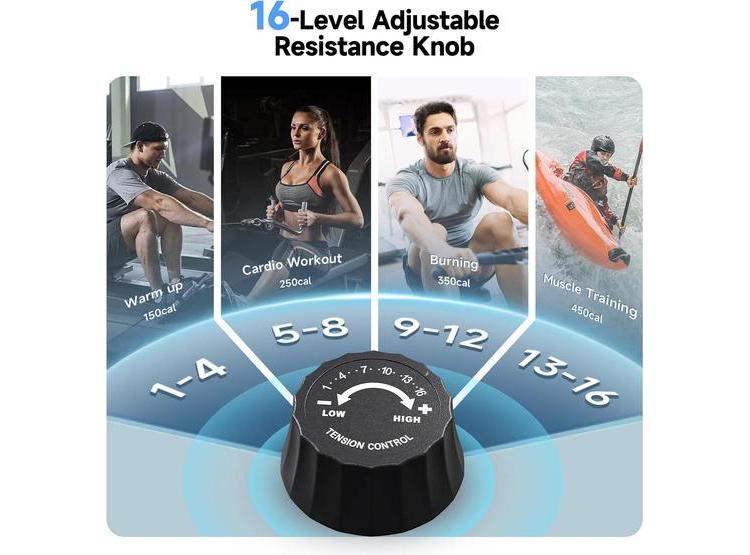 MÁQUINA DE REMO PARA HOGAR YPOO, RESISTENTE, SILENCIOSA, PLEGABLE. IDEAL PARA ENTRENAMIENTO COMPLETO - 7