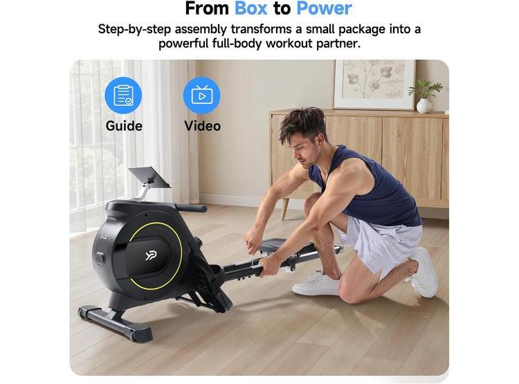 MÁQUINA DE REMO PARA HOGAR YPOO, RESISTENTE, SILENCIOSA, PLEGABLE. IDEAL PARA ENTRENAMIENTO COMPLETO - 8