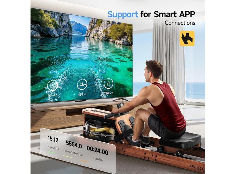 MÁQUINA DE REMO PLEGABLE PARA ENTRENAMIENTOS EN CASA, RESISTENCIA MAGNÉTICA Y CAPACIDAD DE HASTA 350 LIBRAS - 5