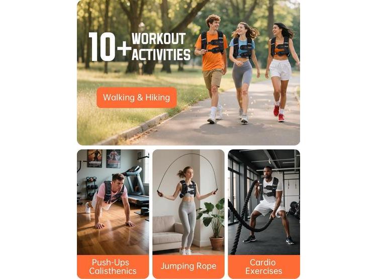 RENOJ CHALECO CON PESO PARA HOMBRES Y MUJERES, PERFECTO PARA CAMINAR, CORRER Y ENTRENAR, CON RAYAS REFLECTANTES - 3