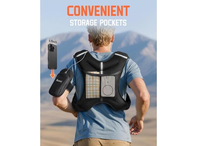 RENOJ CHALECO CON PESO PARA HOMBRES Y MUJERES, PERFECTO PARA CAMINAR, CORRER Y ENTRENAR, CON RAYAS REFLECTANTES - 5