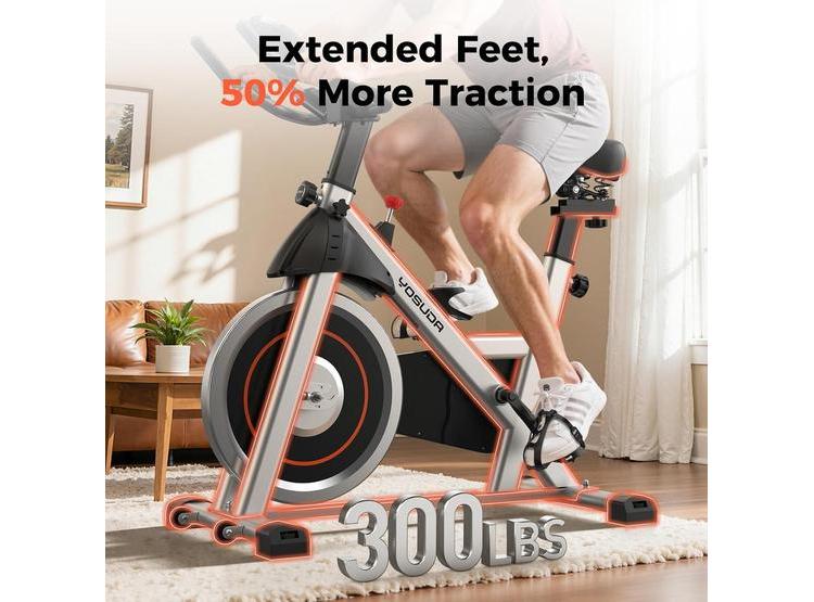 BICICLETA ESTÁTICA YOSUDA CONECTIVIDAD A APPS, RESISTENCIA MAGNÉTICA, CAPACIDAD DE PESO DE 136 KG, PARA ENTRENAMIENTO EN CASA - 3