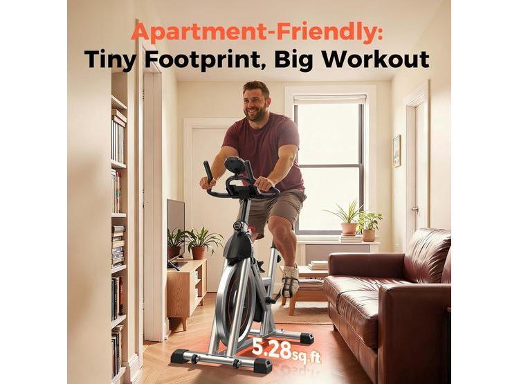 BICICLETA ESTÁTICA YOSUDA CONECTIVIDAD A APPS, RESISTENCIA MAGNÉTICA, CAPACIDAD DE PESO DE 136 KG, PARA ENTRENAMIENTO EN CASA - 4