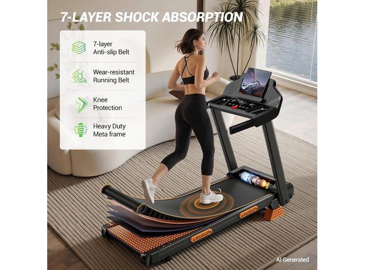 CINTA DE CORRER CURSOR FITNESS, INCLINACIÓN 16%, MOTOR SILENCIOSO 3.0 HP, CAPACIDAD 400 LBS, PLEGABLE PARA CASA - 3