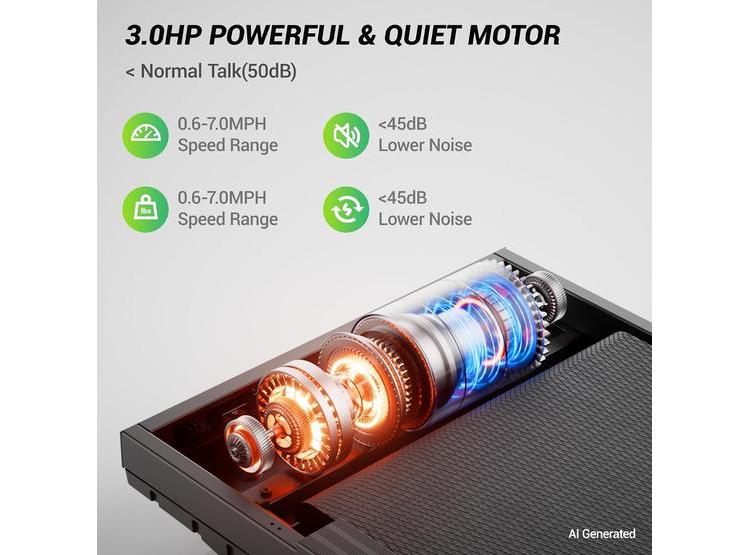 CINTA DE CORRER CURSOR FITNESS, INCLINACIÓN 16%, MOTOR SILENCIOSO 3.0 HP, CAPACIDAD 400 LBS, PLEGABLE PARA CASA - 4