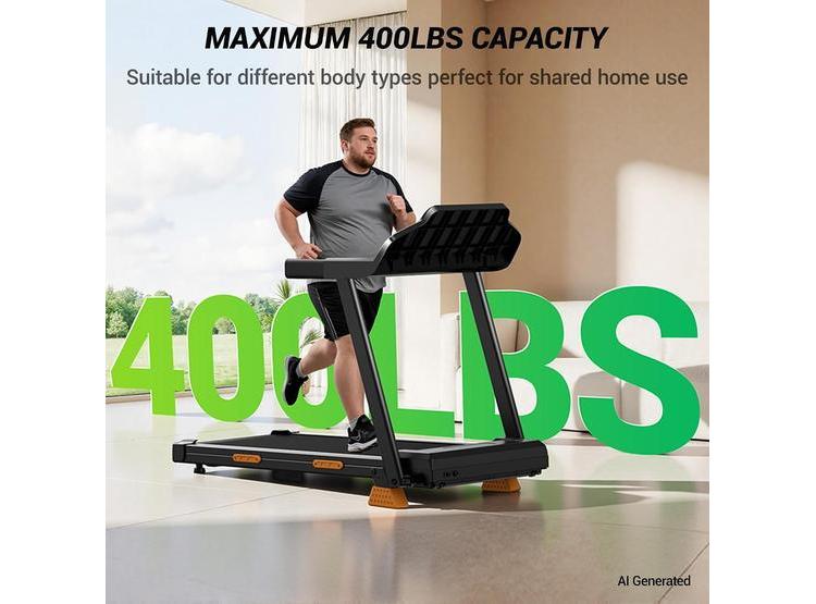 CINTA DE CORRER CURSOR FITNESS, INCLINACIÓN 16%, MOTOR SILENCIOSO 3.0 HP, CAPACIDAD 400 LBS, PLEGABLE PARA CASA - 5